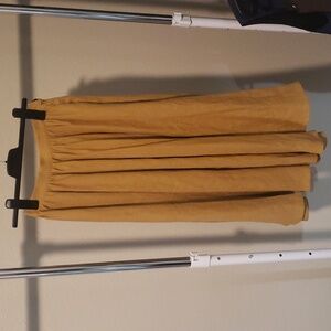 Brand New Cottagecore flowy Sand Linen circle Skirt with pockets s…